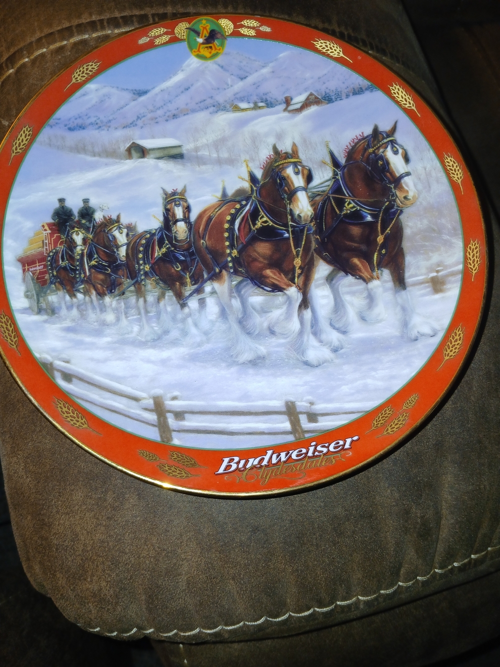 Budweiser White Porcelain Collector Plate